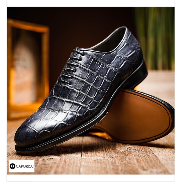 Caporicci Italy Vintage Almond Genuine Ostrich Woven Dress Shoes Men 13M US/46EU Two-Tone Ostrich Embossed Monk Strap Dress Shoes main image 3